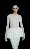 The New Arrivals Ilkyaz Ozel Deya La Tendresse Peplum Top In White