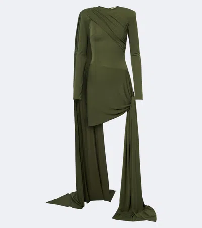 The New Arrivals Ilkyaz Ozel Draped Gathered Minidress In Green