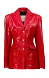 The New Arrivals Ilkyaz Ozel Égoïste Maya Leather Jacket In Red