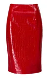 The New Arrivals Ilkyaz Ozel Égoïste Maya Leather Skirt In Red