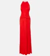 The New Arrivals Ilkyaz Ozel Euphorie Gathered Gown In Red