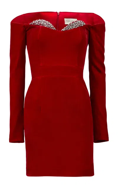 The New Arrivals Ilkyaz Ozel Farah Phénix Rouge Mini Dress In Red