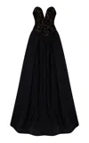 The New Arrivals Ilkyaz Ozel Farana Lace-silk Ball Gown In Black