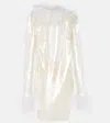 The New Arrivals Ilkyaz Ozel Feather-trimmed Sequined Minidress In White