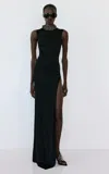The New Arrivals Ilkyaz Ozel Fonda Zaffiro Slit Dress In Black