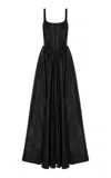 The New Arrivals Ilkyaz Ozel Françoise Leather Corset Maxi Dress In Black