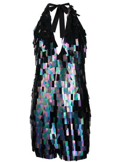 The New Arrivals Ilkyaz Ozel Fringe Sequin Mini Dress In Multicolour