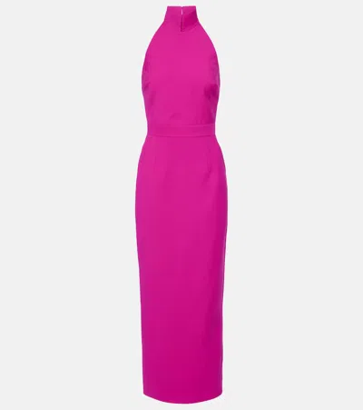 The New Arrivals Ilkyaz Ozel Halterneck Maxi Dress In Pink