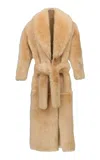 The New Arrivals Ilkyaz Ozel Hurrem In Le Beurre Fur Coat In Nude