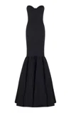 The New Arrivals Ilkyaz Ozel Inara Satin Bustier Mermaid Gown In Black