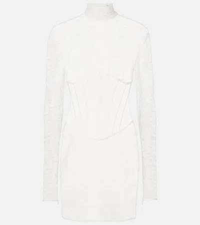 The New Arrivals Ilkyaz Ozel Isadora Mockneck Lace Minidress In White