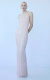 The New Arrivals Ilkyaz Ozel Isis Semi-sheer Sequined Gown In Pink