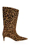 The New Arrivals Ilkyaz Ozel Jace Ponyhair Ankle Boots In Animal