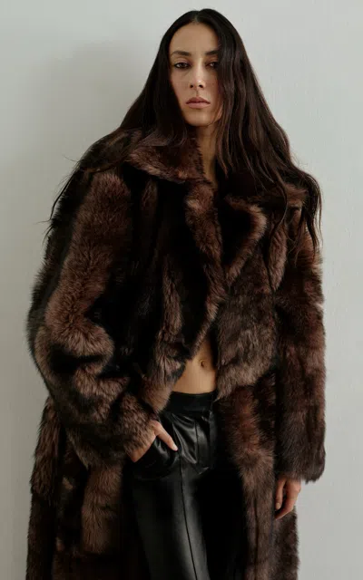 The New Arrivals Ilkyaz Ozel Jimi In Chypre'53 Shearling Coat In Brown