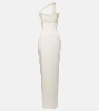 The New Arrivals Ilkyaz Ozel Julietta Scarf-detail Silk Gown In White