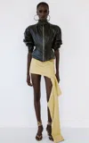 The New Arrivals Ilkyaz Ozel Jynx Ambre Narguilã© Lambskin Jacket In Brown