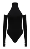 The New Arrivals Ilkyaz Ozel Keira Mock Neck Bodysuit In Black