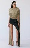 The New Arrivals Ilkyaz Ozel Khara Amournix Cape Top In Gold