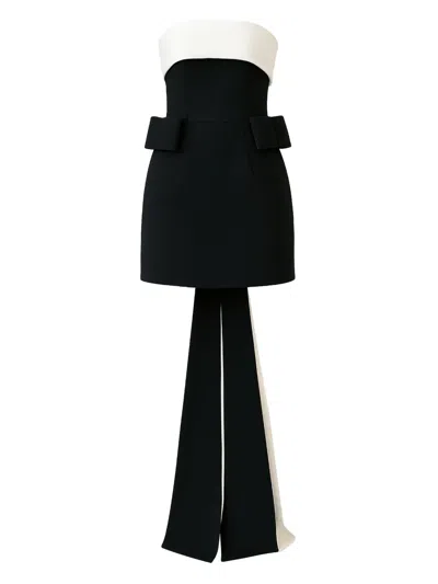 The New Arrivals Ilkyaz Ozel Lalani Bow-detail Mini Dress In Black