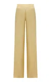 The New Arrivals Ilkyaz Ozel Lava Low-rise Silk Pants In Yellow