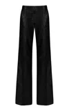 The New Arrivals Ilkyaz Ozel Lenny Flared Leather Pants In Black