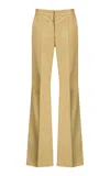 The New Arrivals Ilkyaz Ozel Lenny Flared Leather Pants In Yellow