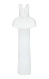 The New Arrivals Ilkyaz Ozel Lia Crepe Peplum Maxi Dress In White