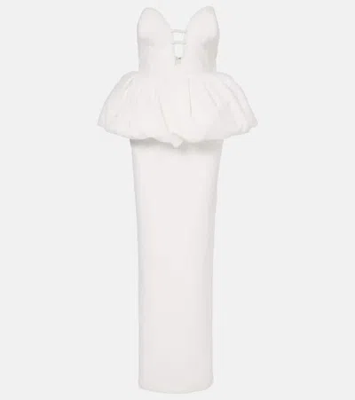 The New Arrivals Ilkyaz Ozel Lia Peplum Gown In White