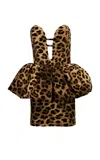 The New Arrivals Ilkyaz Ozel Lia Sauvage Peplum Cotton Mini Dress In Animal