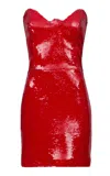 The New Arrivals Ilkyaz Ozel Lilith Opium Mini Dress In Red