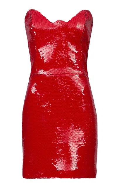 The New Arrivals Ilkyaz Ozel Lilith Opium Mini Dress In Red