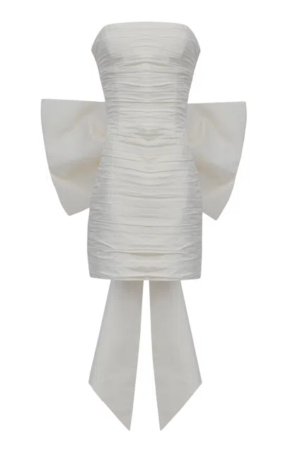 The New Arrivals Ilkyaz Ozel Lina Pearl Drop Silk Dress In White