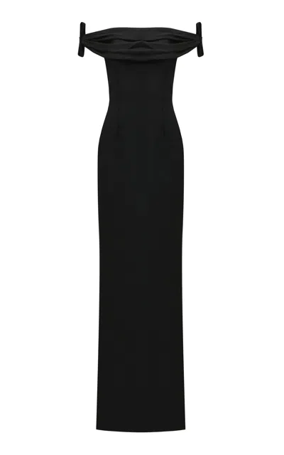 The New Arrivals Ilkyaz Ozel Livia Off-the-shoulder Gown In Black