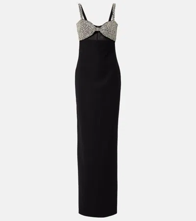 The New Arrivals Ilkyaz Ozel Lux Embellished Crêpe Gown In Black