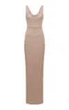 The New Arrivals Ilkyaz Ozel Manu Metallic Gown In Pink
