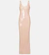 The New Arrivals Ilkyaz Ozel Manu Sequined Gown In Pink