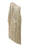 The New Arrivals Ilkyaz Ozel Meredith Embellished Silk Midi Dress In Gold