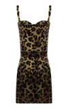 The New Arrivals Ilkyaz Ozel Monique Animal-print Cotton Mini Dress In Brown