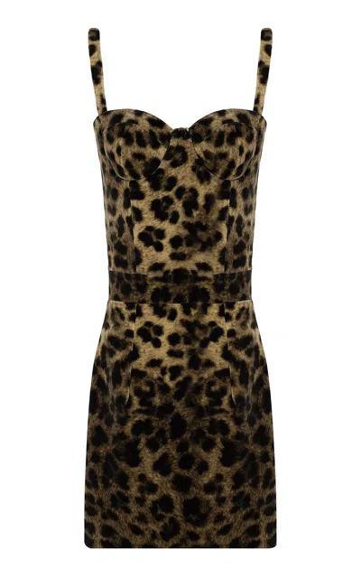 The New Arrivals Ilkyaz Ozel Monique Animal-print Cotton Mini Dress In Brown