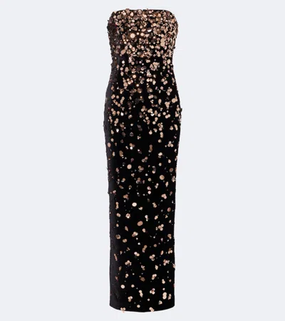 The New Arrivals Ilkyaz Ozel Nara Sequined Cocktail Dress In Black