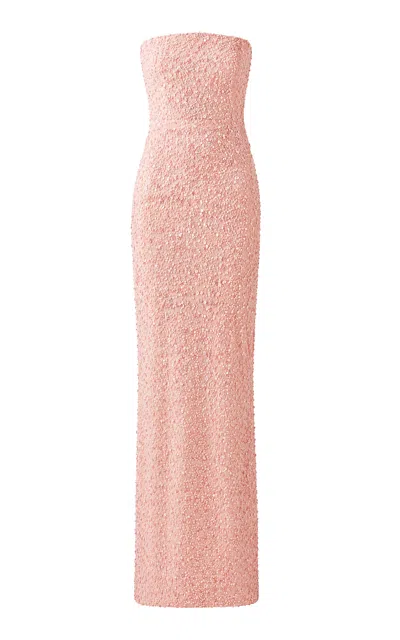 The New Arrivals Ilkyaz Ozel Nara Sequin-embellished Maxi Dress In Pink