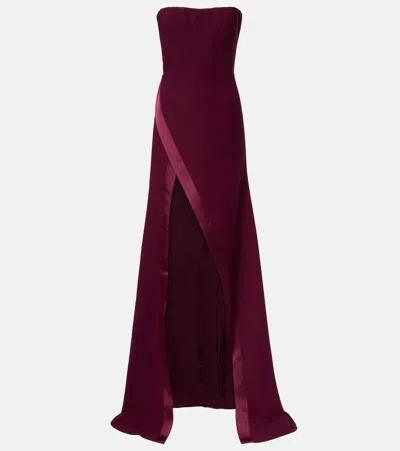 The New Arrivals Ilkyaz Ozel Nefertiti Crêpe Gown In Burgundy