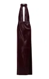 The New Arrivals Ilkyaz Ozel Nessa Cutout Leather Maxi Dress In Burgundy
