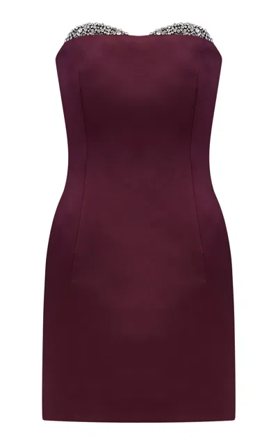 The New Arrivals Ilkyaz Ozel Noélie Strapless Dress In Burgundy