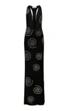 The New Arrivals Ilkyaz Ozel Olympia Spiral-detailed Gown In Black