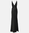 The New Arrivals Ilkyaz Ozel Open-back Satin Gown In Black