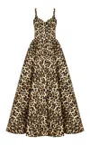 The New Arrivals Ilkyaz Ozel Ophelia Animal-print Crepe Ball Gown In Brown