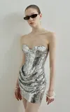 The New Arrivals Ilkyaz Ozel Pamela Mysticum Sequined Mini Dress In Silver