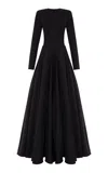 The New Arrivals Ilkyaz Ozel Pha Edra Open-back Jersey Gown In Black