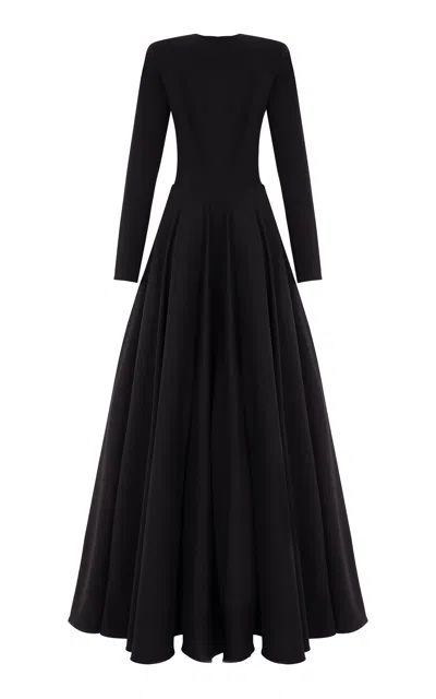 The New Arrivals Ilkyaz Ozel Pha Edra Open-back Jersey Gown In Black